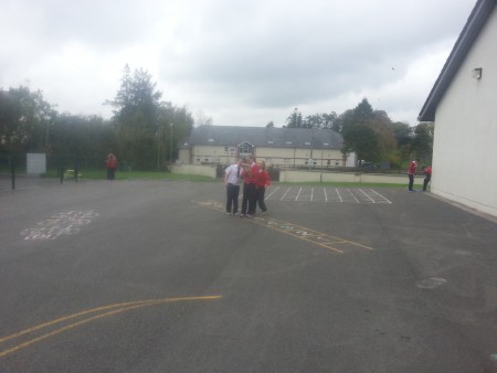 Looking for symmetrical patterns on our Maths Trail.